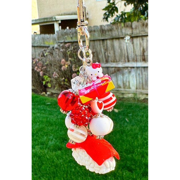Hello Kitty Bento Iwako Salmon Sushi Keychain Purse Bag Charm - Picture 4 of 8